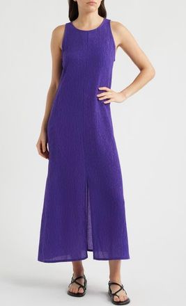 Eileen Fisher Texture Sleeveless Maxi Dress in Violet at Nordstrom, Size Xx-Small