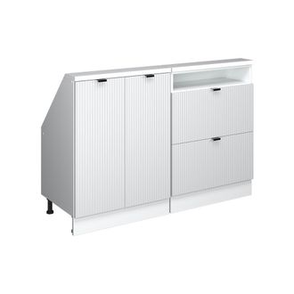 Vicco Conjunto De Armarios Para Techo Inclinado Rion, Ondulaci&oacute;n Blanca, 120 Cm Lote De 2, Vicco
