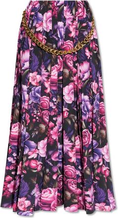 Balenciaga Rok met bloemenpatroon - Dames - Maxi Rokken - Roze - S - Polyester - Rokken