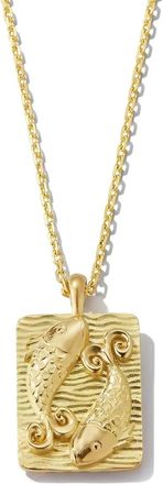 David Webb 18kt geelgouden Vissen halsketting met diamant en hanger