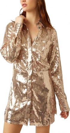 Free People Sophie Sequin Mini Dress In Champagne