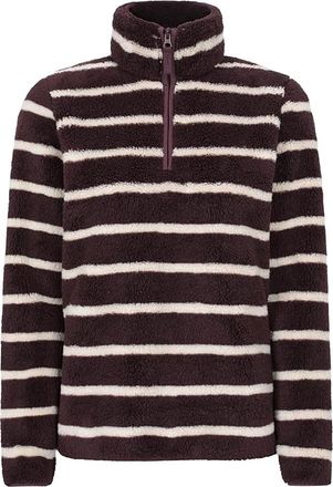 Mountain Warehouse Dames Teddy Gestreepte Kwart Rits Fleece Top (Donkerbruin)