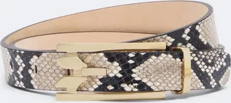 Victoria Beckham Dorian Pin-Buckle snake-effect leather belt