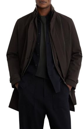 Reiss Haylen Hybrid Overcoat with Removable Vest Inset in Dark Brown at Nordstrom, Size Xx-Large