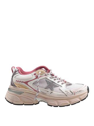 Golden Goose Mesh and leather sneakers in white and silver