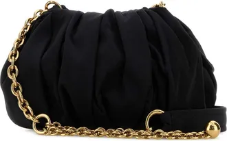 Chlo&eacute; Womens Pliss&eacute; Shoulder Bag Black Polyamide Italy