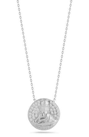 Sphera Milano Cubic Zirconia Buddha Pendant Necklace in Silver at Nordstrom Rack