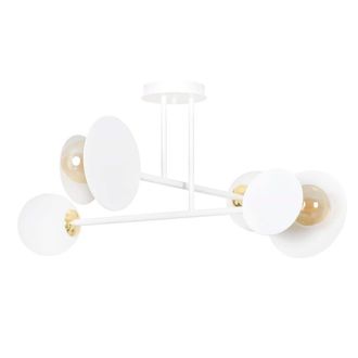 Wonderlamp Plaf&oacute;n de techo moderno con 4 piezas circulares y 1 esfera blanca
