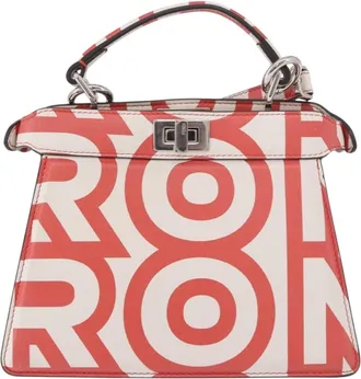 Fendi Peekaboo Leather White Leather Handbag (Pre-Owned)