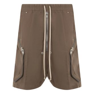 Rick Owens Casual Shorts, male, Brown, Size: 4XL Short Cotton Pants with Zipper