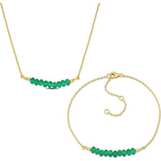 Delmar Green Onyx Beaded Necklace & Bracelet Set at Nordstrom Rack