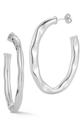 Glaze Jewelry Wavy Oval Hoop Earrings in Silver at Nordstrom Rack