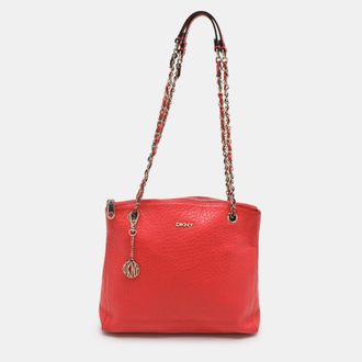 DKNY Dkny Red Leather Shoulder Bags