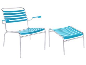 Schubiger M&ouml;bel L&auml;ttli-Lounger + Hocker S&auml;ntis mit Armlehnen