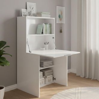 Dmora Escritorio Ddossen, Mueble Multiusos Con Baldas Y Encimera, Mesa De Oficina Multiusos, Escritorio Multiposiciones Ahorrador De Espacio, 100% Made In I
