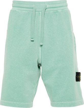 Stone Island Compass-appliqu&eacute; track shorts - men - Cotton - M - Green