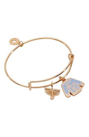 Alex and Ani Hanukkah Lets get Lit Ugly Sweater Bangle Bracelet in Gold at Nordstrom