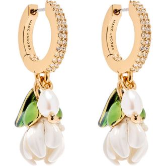 Marc Jacobs Rooted Daisy Drop Hoop Earrings in Gold/Multi at Nordstrom
