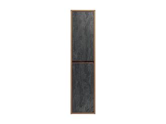 VENTE-UNIQUE.COM Columna de ba&ntilde;o madera gris antracita, color natural claro