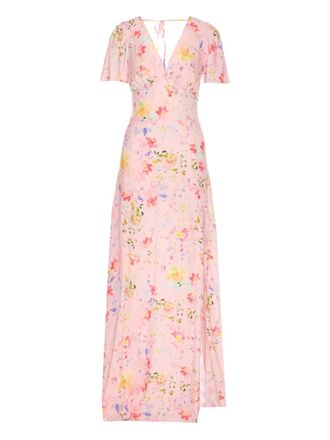 Mar De Margaritas floral-print V-neck maxi dress - women - Viscose - S - Pink