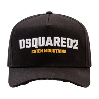 Dsquared2 Accessoires, Heren, Zwart, ONE Size, Katoen, Baseball Cap Gabard