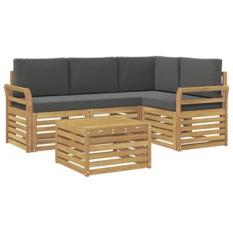 vidaXL Set Di Divani Da Esterno 5 Pz 4-posti Bianco E Antracite Vidaxl