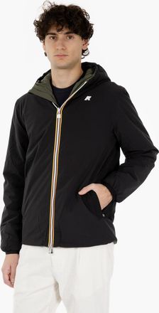 K-Way Jacket warm double black pure / green blackish