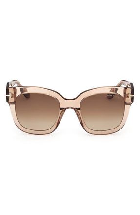 Tom Ford Beatrix 52mm Gradient Geometric Sunglasses in Light Brown /Gradient Roviex at Nordstrom