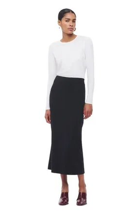 Another Tomorrow Long Sleeve Fitted Tee | White at Nordstrom, Size X-Large