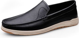 Generic Mens Dress Slip-on Classic Loafers Formal Shoes (Black,6.5)