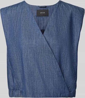 OPUS Weste mit V-Ausschnitt Modell Wiona in Jeansblau, Gr&ouml;&szlig;e 34