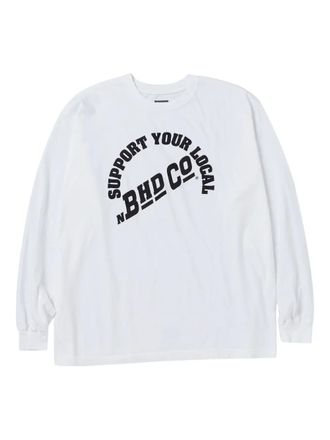 Neighborhood arched-logo long-sleeve T-shirt - White