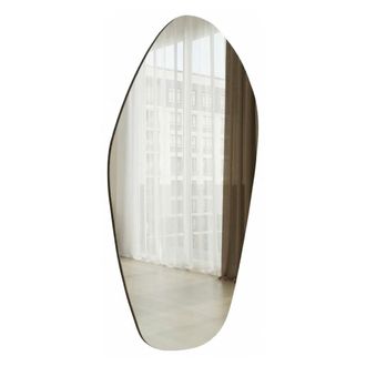 Dmora Espejo Bultei, Forma Ovalada, Tipo De Pared, Estructura Transparente, 60x120h Cm Negro