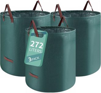 OEM Bolsa Para Residuos De Jard&iacute;n De 3 X 272 L, Resistente Al Desgarro, Con Asa, Plegable, Autoportante, Con Capacidad De 50 Kg