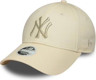 New Era Unisex Baseball Cap Metallic Logo Light Beige Cotton Hat