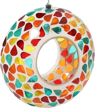 Sunnydaze Outdoor Mosaic Hanging Fly-Through Bird Feeder