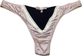 Blumarine Lilac Silk Thong Size S