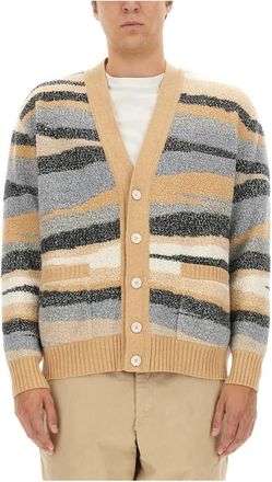 Missoni Cardigan Intarsia Fur Stitching Wool 7GG - Heren - Vesten - Veelkleurig - XL - Wol - Truien & Vesten
