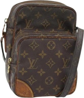 Louis Vuitton Pre-owned Amazon Shoulder Bag - Dames - Vintage Schoudertas - Bruin - ONE Size - Leer - Vintage