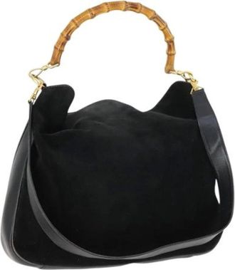 Gucci Pre-owned Handbags, female, Black, Size: ONE SIZE Pre-owned Suede gucci-bags