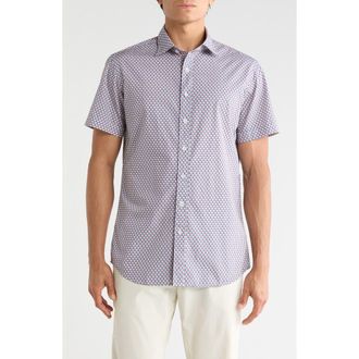 Rodd & Gunn Drews Avenue Sports Fit Short Sleeve Button-Up Shirt in Twilight at Nordstrom Rack, Size Xx-Large