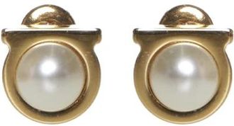Ferragamo Gancini Pearl Earrings - Dames - Oorbellen - Geel - ONE Size - Accessoires