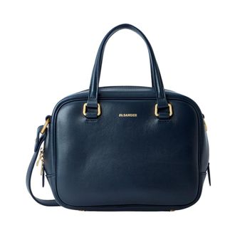 Jil Sander Compact Leather Handbag - unisex - Jil Sander - Handbags - Blue - ONE SIZE - Bags