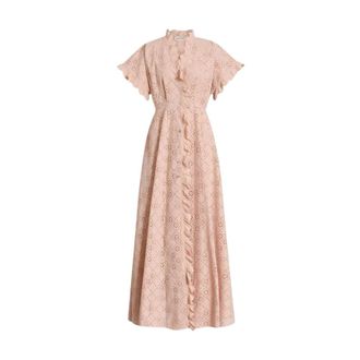 Alberta Ferretti Sangallo lace dress - female - Alberta Ferretti - Maxi Dresses - Pink - M - Dresses
