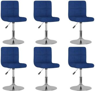 vidaXL Sillas De Comedor Giratorias 6 Unidades Tela Azul Vidaxl
