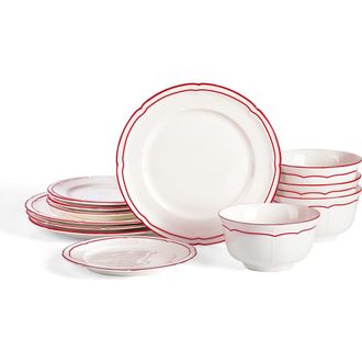 Emeril Lagasse Victory 12-Piece Porcelain Dinnerware Set, Colored Rim at Nordstrom