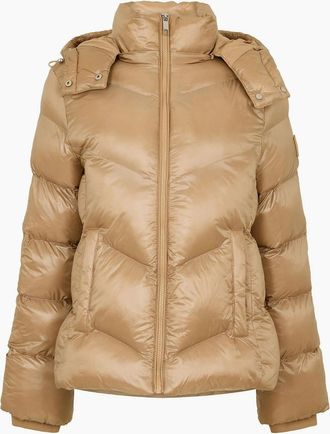 HUGO BOSS Womens Womens 10261028 01 Puffer Jacket - Cream - Size: 14