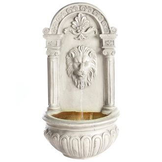 Beliani Fuente De Agua Led Para Jard&iacute;n Exterior Cascada Enchufe Resina Beige Claro Marmore