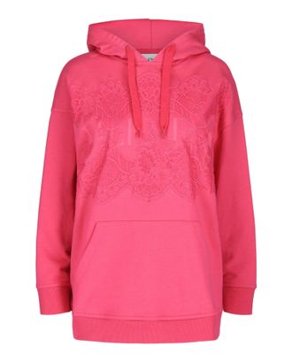 Valentino Lace-Paneled Cotton-Terry Hoodie