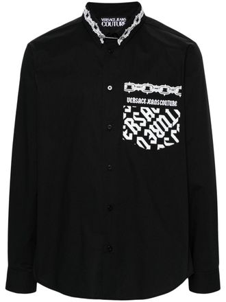 Versace Jeans Couture logo-print cotton shirt - Black